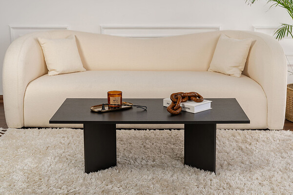 HABITAT ET JARDIN - Table basse en bois "Sabin" - 60 x 119 x 40 cm - Bois Noir - large