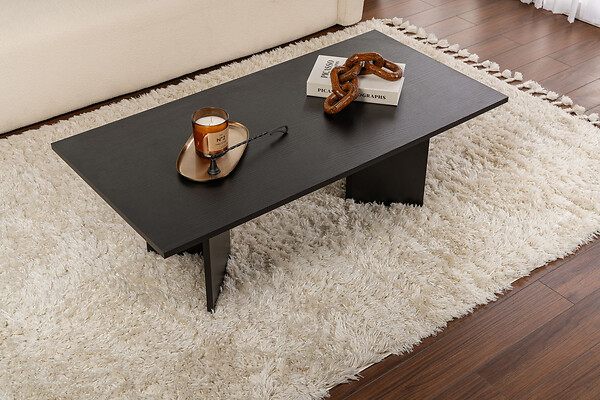 HABITAT ET JARDIN - Table basse en bois "Sabin" - 60 x 119 x 40 cm - Bois Noir - large