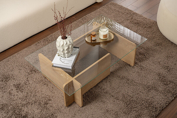 HABITAT ET JARDIN - Table basse en bois "Flavio" - 105 x 65 x 30 cm - Chêne - large