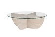 HABITAT ET JARDIN - Table basse en verre "Liya" 90 x 90 x 30 cm - Travertin - vignette