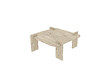 HABITAT ET JARDIN - Table basse en bois "Woog" 90 x 90 x 35 cm - Travertin - vignette
