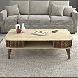 HABITAT ET JARDIN - Table basse en bois "Eylul" - 105 x 60 x 35 cm - Travertin - vignette