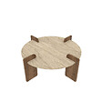 HABITAT ET JARDIN - Table basse en bois "Avoure" - 90 x 90 x 35 cm - Travertin - vignette