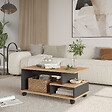HABITAT ET JARDIN - Table basse en bois "MIN9" - 90 x 51 x 42 cm - Gris anthracite - vignette