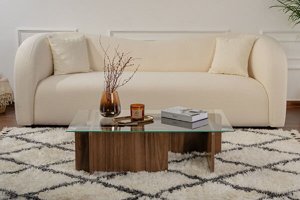HABITAT ET JARDIN - Table basse en bois "Flavio" - 105 x 65 x 30 cm - Noyer - large