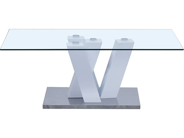 HABITAT ET JARDIN - Table basse "Gaya" - 110 x 60 x 40 cm - Blanc Laqué - large