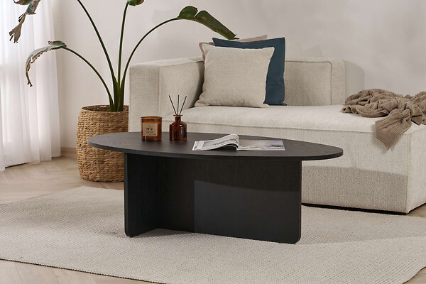 HABITAT ET JARDIN - Table basse en bois "Orba" - 120 x 65 x 40 cm - Bois Noir - large