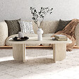 HABITAT ET JARDIN - Table basse en bois "Becaj" - 120 x 60 x 41 cm - Travertin - vignette
