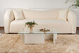 HABITAT ET JARDIN - Table basse en verre "Flavio" 105 x 65 x 30 cm - Bois blanc - vignette