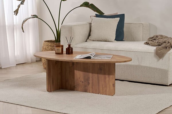 HABITAT ET JARDIN - Table basse en bois "Orba" - 120 x 65 x 40 cm - Pin atlantique - large