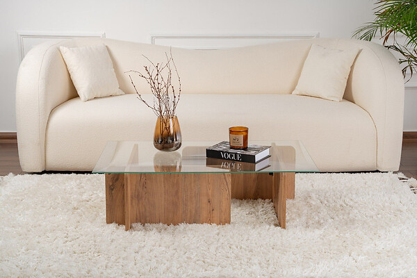 HABITAT ET JARDIN - Table basse en bois "Flavio" - 105 x 65 x 30 cm - Pin atlantique - large