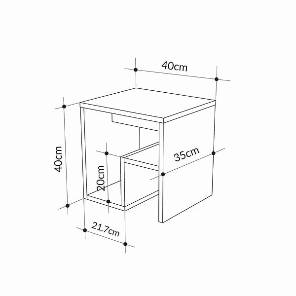 HABITAT ET JARDIN - table d'appoint en bois "Bon" 40 x 35 x 40 cm - Gris rétro - large