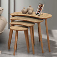 HABITAT ET JARDIN - Table gigogne (4 pièces) en bois "Moon" 40 x 75 x 55 cm - Chêne - vignette