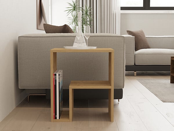HABITAT ET JARDIN - Table d'Appoint en bois "Yepa" - 45 x 29 x 51 cm - Chêne Saphir - large