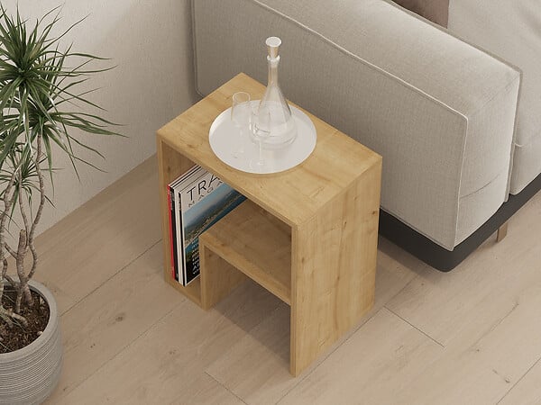 HABITAT ET JARDIN - Table d'Appoint en bois "Yepa" - 45 x 29 x 51 cm - Chêne Saphir - large