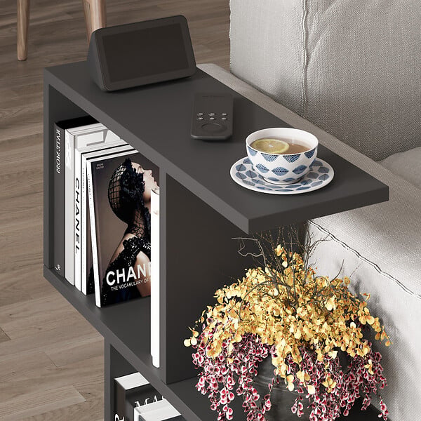 HABITAT ET JARDIN - Table d'appoint en bois "Homemania" - 60 x 20 x 60 cm - Noir - large