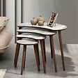 HABITAT ET JARDIN - Table gigogne (4 pièces) en bois "Moon" 40 x 75 x 55 cm - Blanc - vignette
