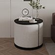 HABITAT ET JARDIN - Table d'appoint avec pouf en bois "Vexana" - 43 x 43 x 47 cm - Noir - vignette