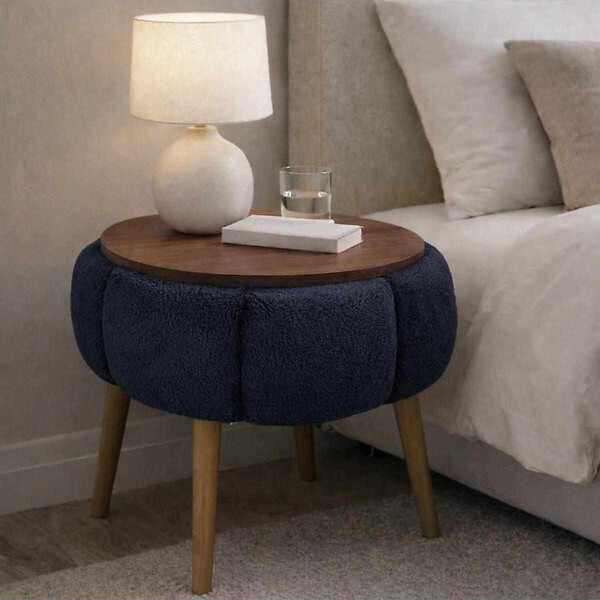 HABITAT ET JARDIN - Table d'appoint en bois "Papatya" - 45 x 45 x 44 cm - Gris anthracite - large
