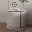 HABITAT ET JARDIN - Table d'appoint avec pouf en bois "Vexana" - 43 x 43 x 47 cm - Blanc - vignette