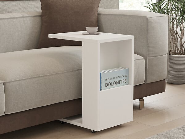 HABITAT ET JARDIN - Table d'appoint en bois "Star" - 40 x 30 x 50 cm - Blanc - large