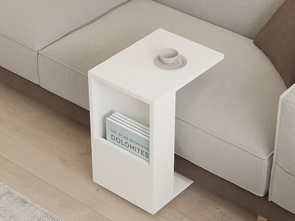 HABITAT ET JARDIN - Table d'appoint en bois "Star" - 40 x 30 x 50 cm - Blanc - large