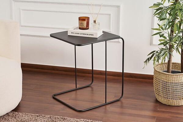 HABITAT ET JARDIN - table d'appoint en métal "Poet" 47 x 46 x 57 cm - Noir - large