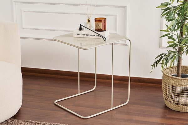 HABITAT ET JARDIN - table d'appoint en métal "Poet" 47 x 46 x 57 cm - Taupe - large