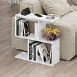 HABITAT ET JARDIN - Table d'appoint en bois "Homemania" - 60 x 20 x 60 cm - Blanc marbré - vignette
