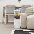 HABITAT ET JARDIN - Table d'appoint en bois "Homemania" - 60 x 20 x 60 cm - Blanc marbré - vignette