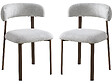 HABITAT ET JARDIN - Lot de 2 chaises de salle à manger imitation bois "Aurea" - Gris clair - vignette