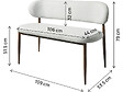 HABITAT ET JARDIN - Banc de salle à manger en tissu - 110 cm - "Sélène" - 3 places - Gris clair et marron - vignette