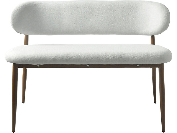 HABITAT ET JARDIN - Banc de salle à manger en tissu - 110 cm - "Sélène" - 3 places - Gris clair et marron - large