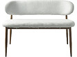 HABITAT ET JARDIN - Banc de salle à manger en tissu - 110 cm - "Sélène" - 3 places - Gris clair et marron - vignette