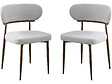 HABITAT ET JARDIN - Lot de 2 chaises de salle à manger imitation bois "Elora" - Gris clair - vignette