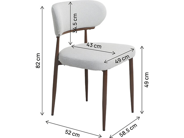 HABITAT ET JARDIN - Lot de 2 chaises de salle à manger imitation bois "Elora" - Gris clair - large