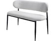 HABITAT ET JARDIN - Banc de salle à manger en tissu - 110 cm - "Sélène" - 3 places - Gris clair et Noir - vignette