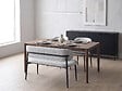 HABITAT ET JARDIN - Banc de salle à manger en tissu - 110 cm - "Sélène" - 3 places - Gris clair et Noir - vignette