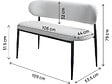HABITAT ET JARDIN - Banc de salle à manger en tissu - 110 cm - "Sélène" - 3 places - Gris clair et Noir - vignette