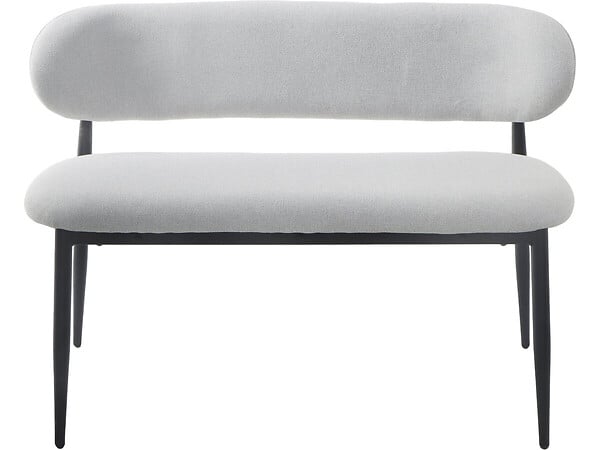 HABITAT ET JARDIN - Banc de salle à manger en tissu - 110 cm - "Sélène" - 3 places - Gris clair et Noir - large