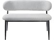 HABITAT ET JARDIN - Banc de salle à manger en tissu - 110 cm - "Sélène" - 3 places - Gris clair et Noir - vignette