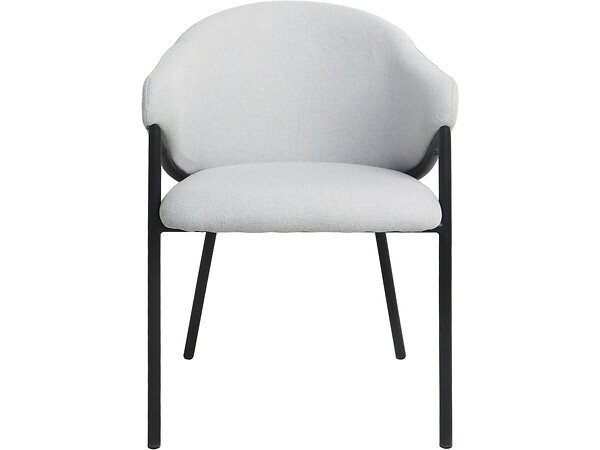 HABITAT ET JARDIN - Lot de 2 chaises de salle à manger en tissu et métal "Auralis" - Gris clair - large