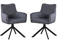 HABITAT ET JARDIN - Lot de 2 chaises en tissu "Pharell" - 60 x 61 x 91 cm - Gris - vignette