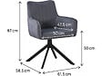 HABITAT ET JARDIN - Lot de 2 chaises en tissu "Pharell" - 60 x 61 x 91 cm - Gris - vignette