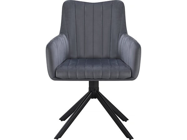 HABITAT ET JARDIN - Lot de 2 chaises en tissu "Pharell" - 60 x 61 x 91 cm - Gris - large