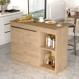 HABITAT ET JARDIN - Table de cuisine en bois "Siven" - 120 x 60 x 88 cm - Marron - vignette