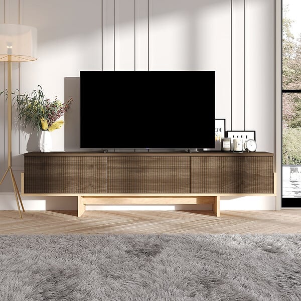 HABITAT ET JARDIN - Meuble TV en bois "Hege" - 180 x 30 x 44 cm - Marron - large
