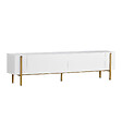 HABITAT ET JARDIN - Meuble TV en bois "Nexus" - 180 x 30 x 45 cm - Blanc / Or - vignette