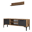 HABITAT ET JARDIN - Meuble TV en bois "Riga" - 140 x 30 x 48 cm - NoyerAnthracite - vignette