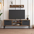 HABITAT ET JARDIN - Meuble TV en bois "Riga" - 140 x 30 x 48 cm - NoyerAnthracite - vignette